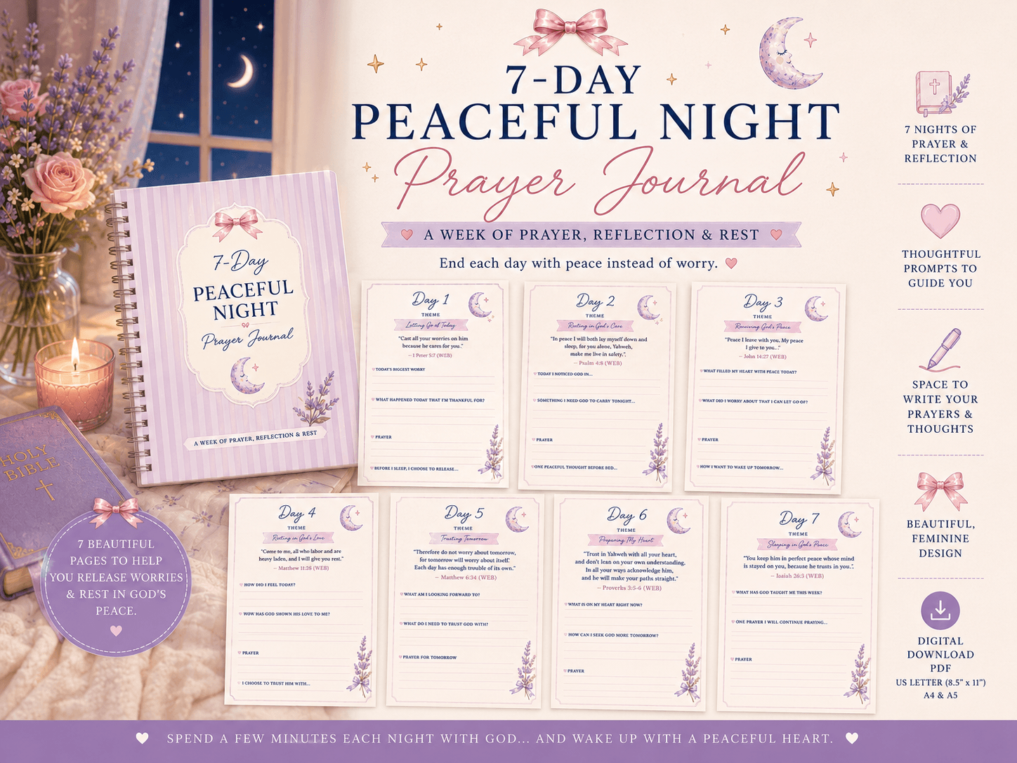 7-Day Peaceful Night Prayer Journal