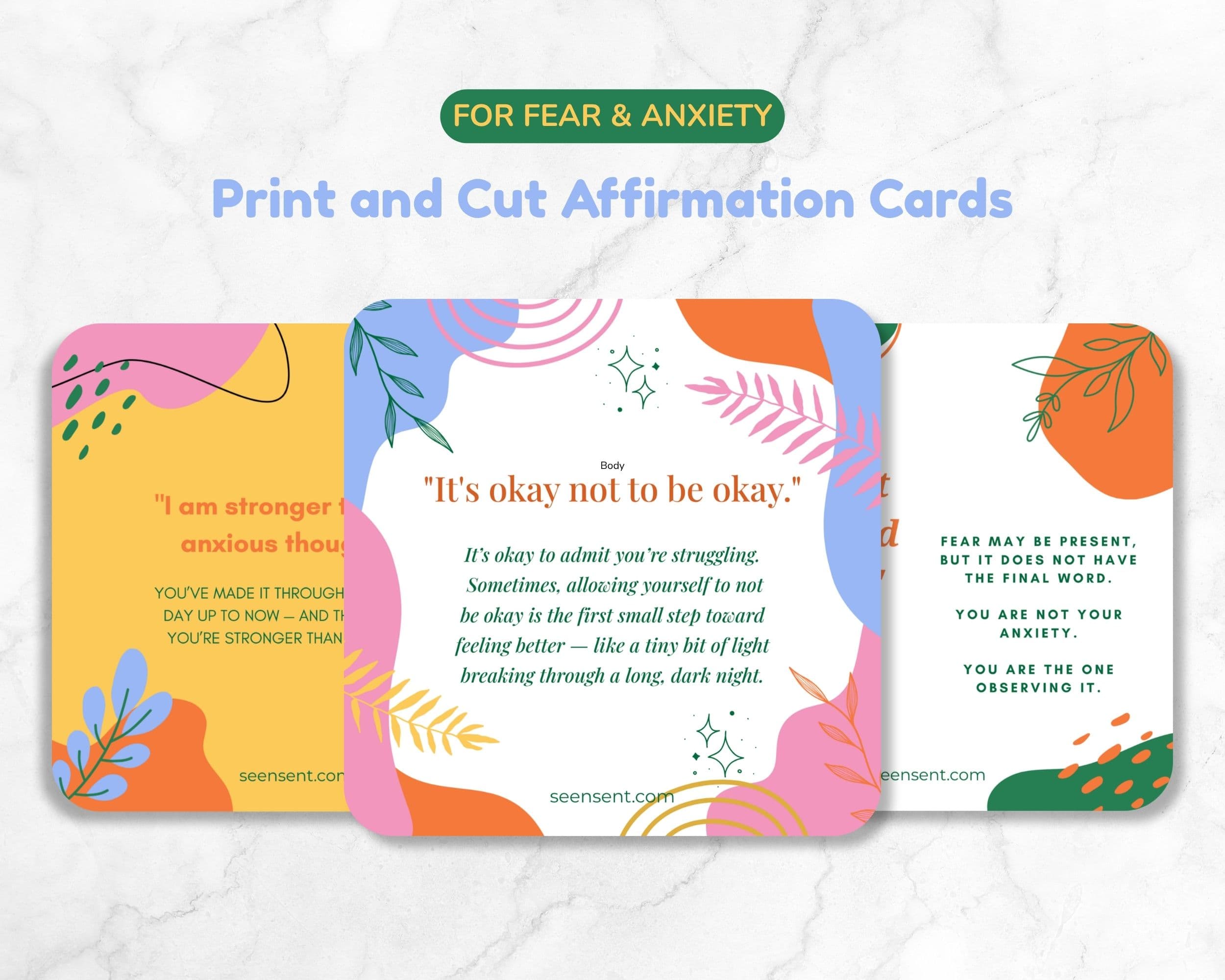 Faith Over Fear Printable Affirmation Cards